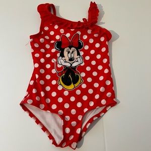 Disney Little Girls Minnie Mouse Red 1 Pc Swimsuit- Size 6- Like New! ❤️